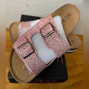 Corky pink glitter sandals.